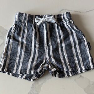 Little Bipsy Charcoal and White Striped Shorts